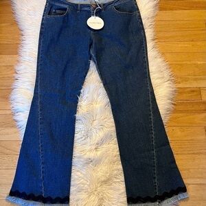 SEE by Chloe Flare Raw Hem with Rick Rack Hem Size Women’s 31
